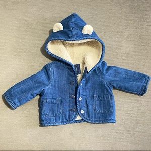 BABY GAP Sherpa lined denim jacket size 0-6months